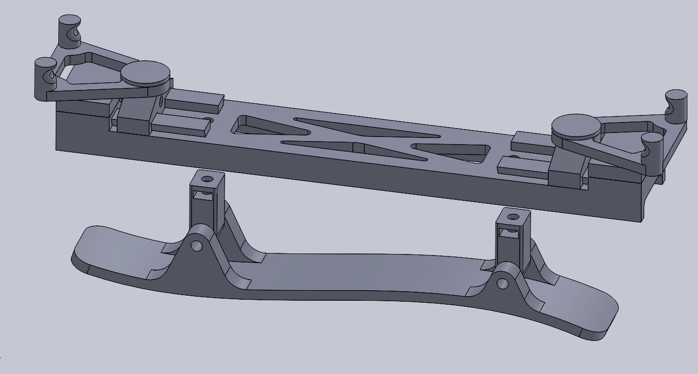 Adjustable violin shoulder rest CAD view