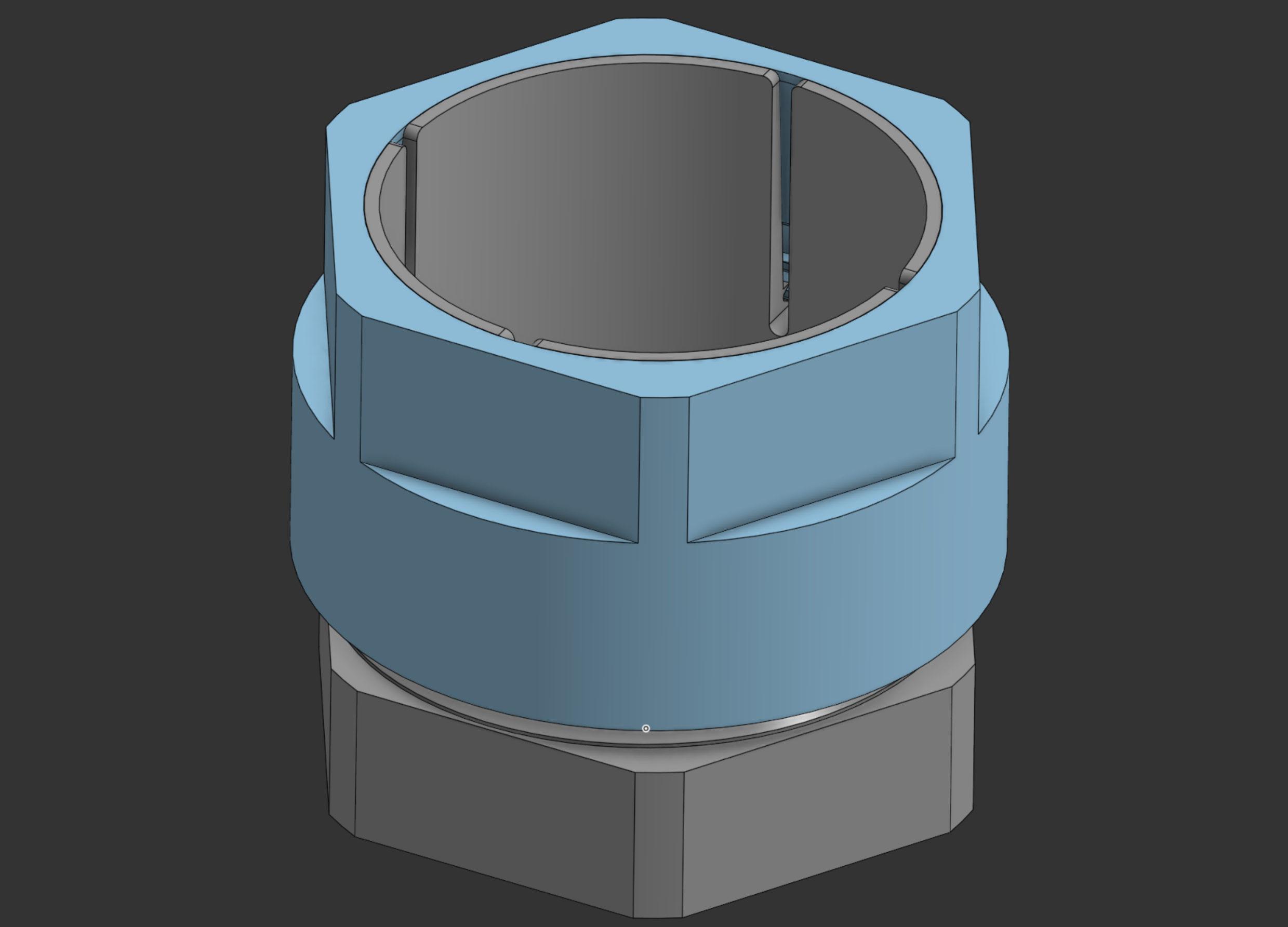 Cutaway showing the collet segments