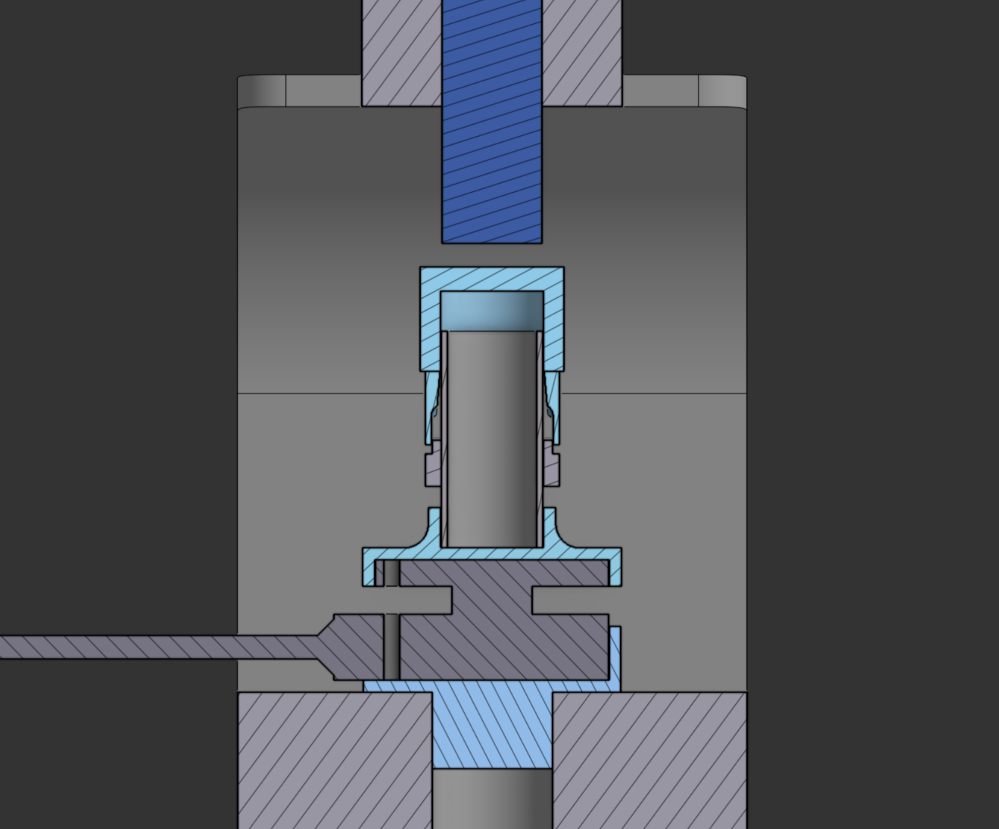 Section through the test fixture