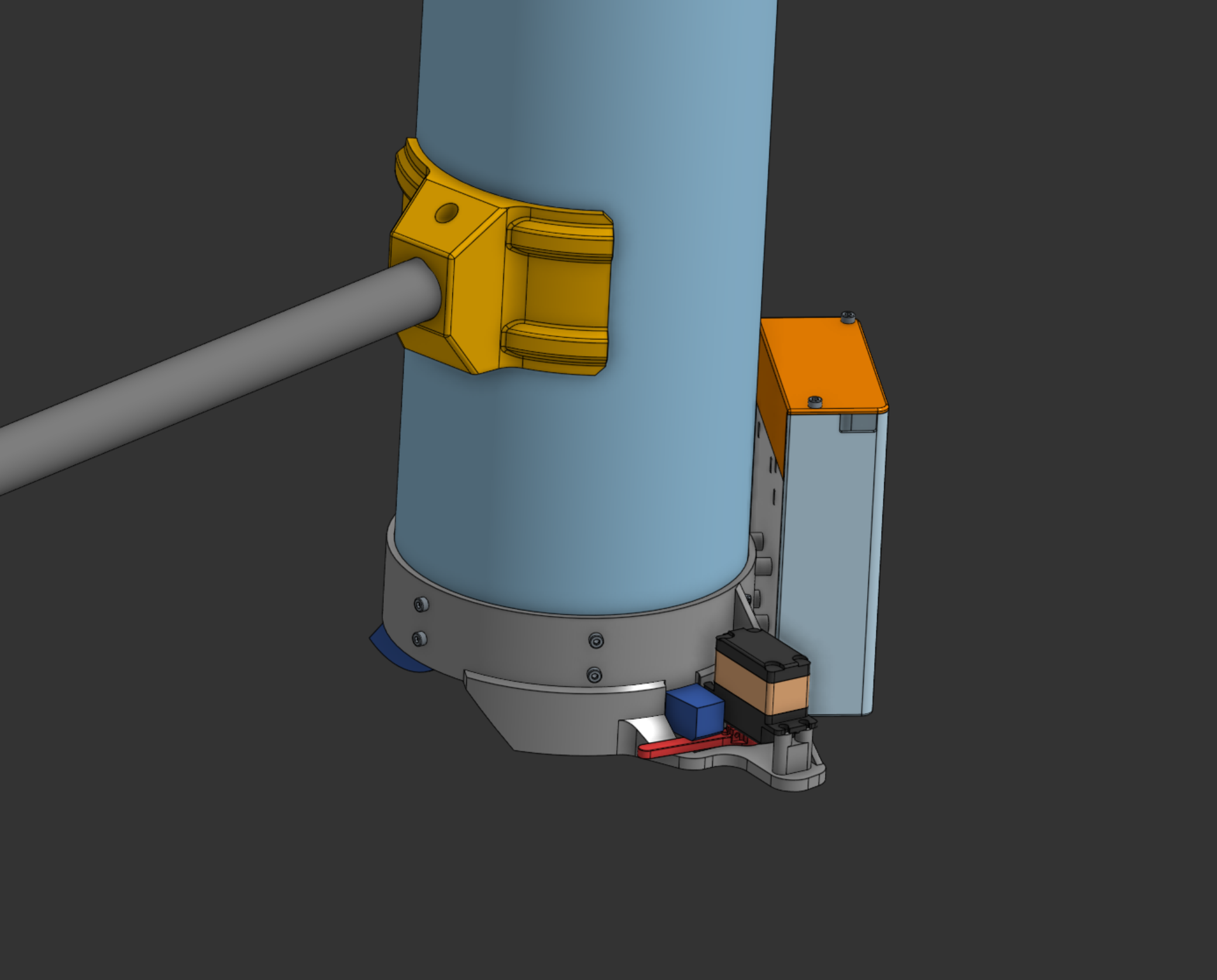 The mount and servo on the body